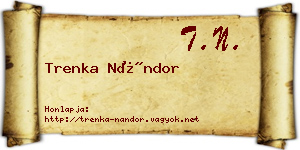 Trenka Nándor névjegykártya